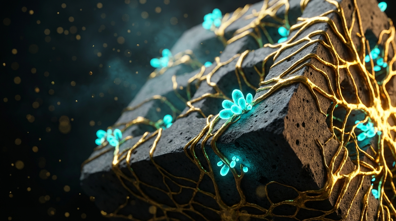 Generated artwork from gilded-mycelial-brutalism