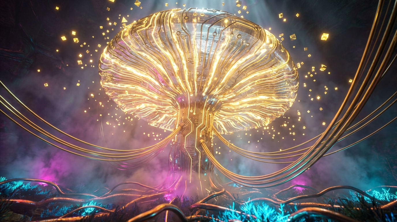 Generated artwork from gilded-mycelial-circuitry