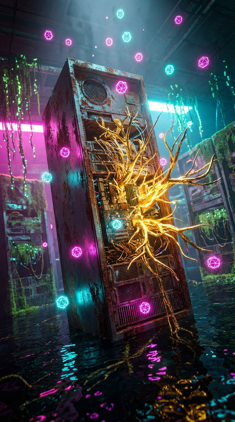 Generated artwork from gilded-mycelial-data-rot