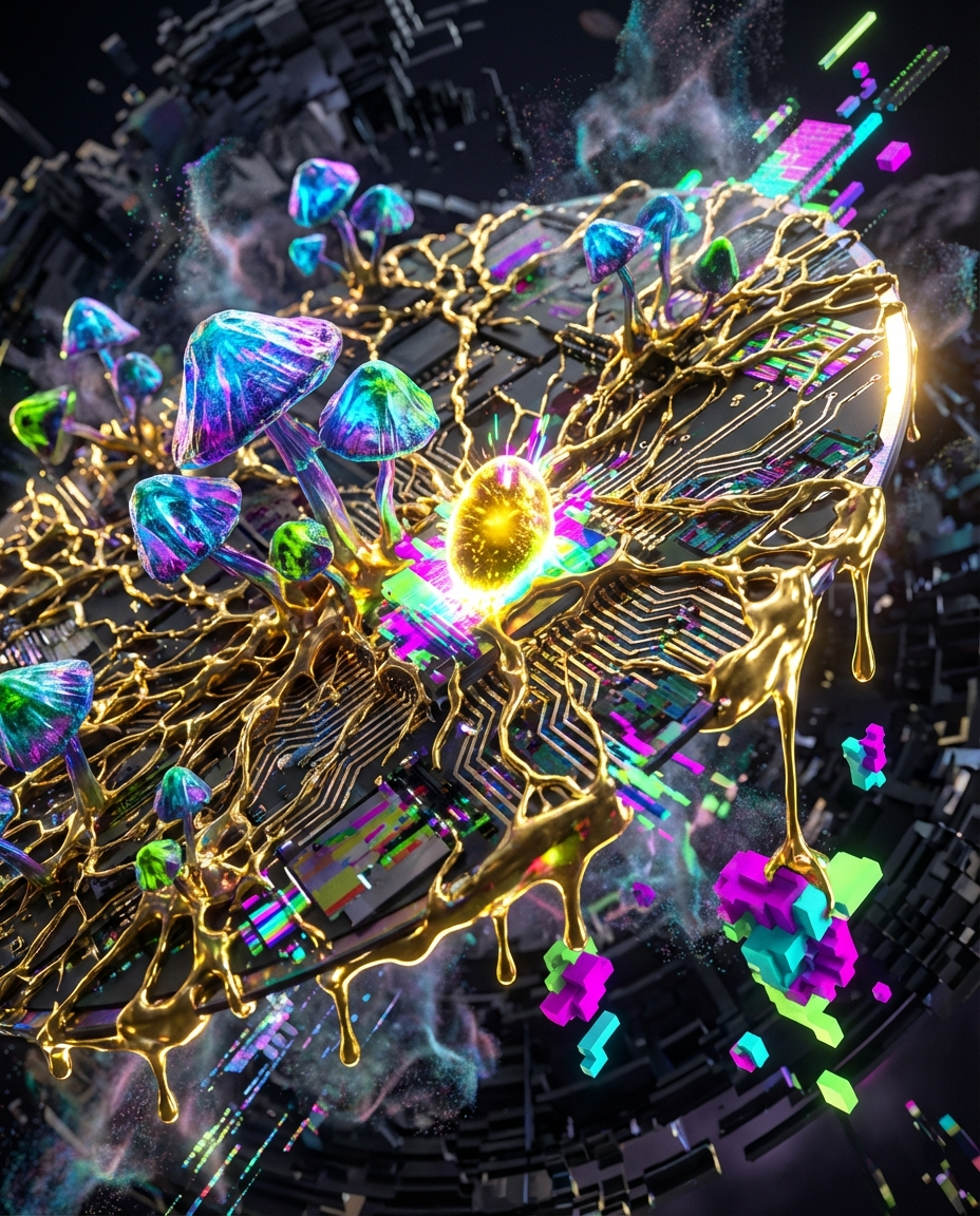 Generated artwork from gilded-mycelial-data-rot