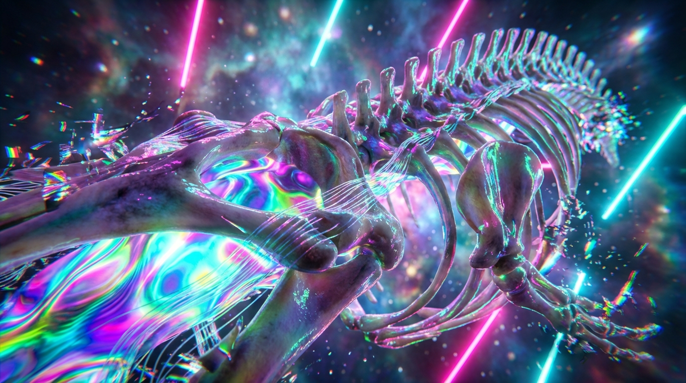 Generated artwork from holographic-bone-tapestry