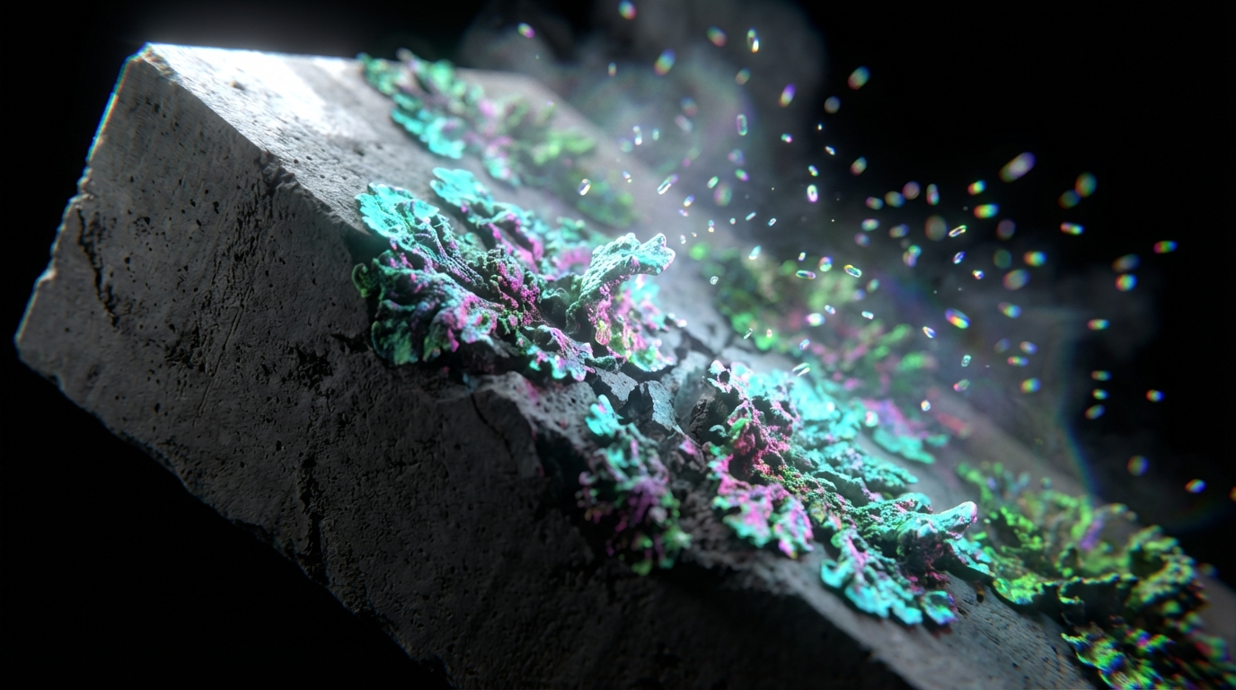 Generated artwork from holographic-lichen-brutalism