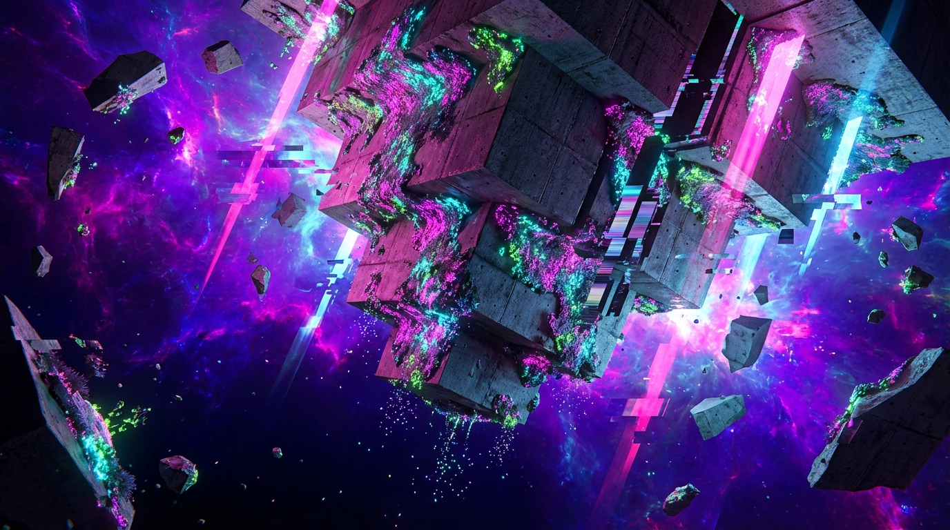 Generated artwork from holographic-lichen-brutalism