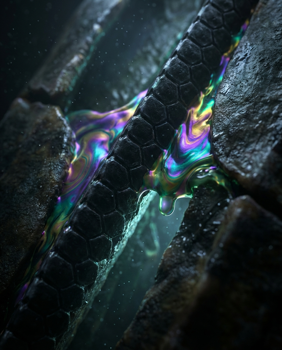 Generated artwork from iridescent-chitin-brutalism