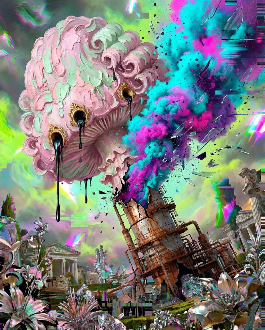 Generated artwork from petroleum-rococo-mycology