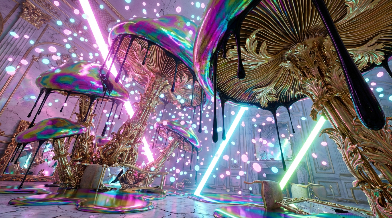 Generated artwork from petroleum-rococo-mycology