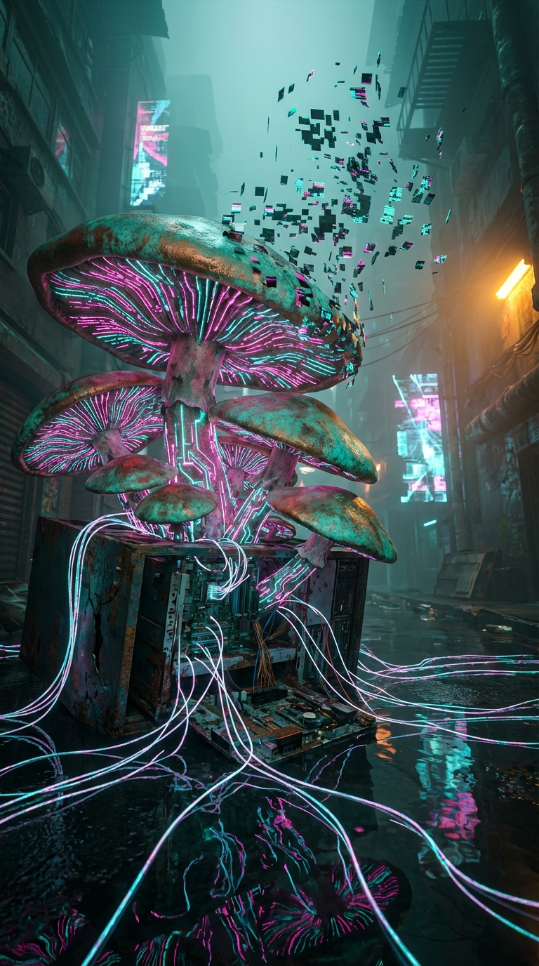 Generated artwork from verdigris-digital-mycology