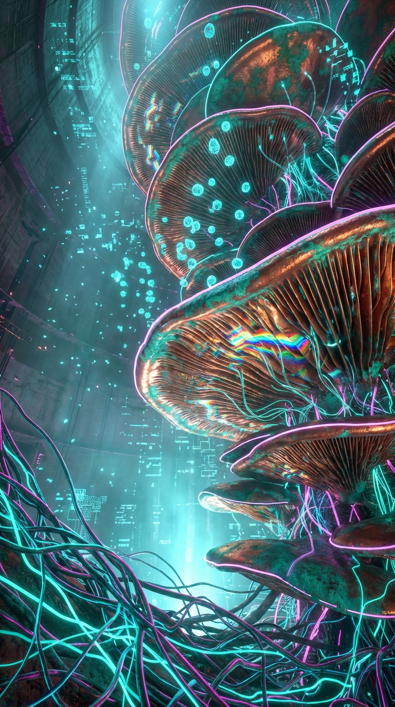 Generated artwork from verdigris-digital-mycology