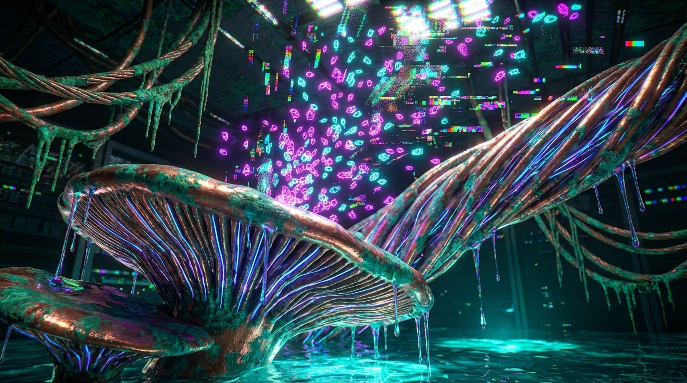 Generated artwork from verdigris-digital-mycology